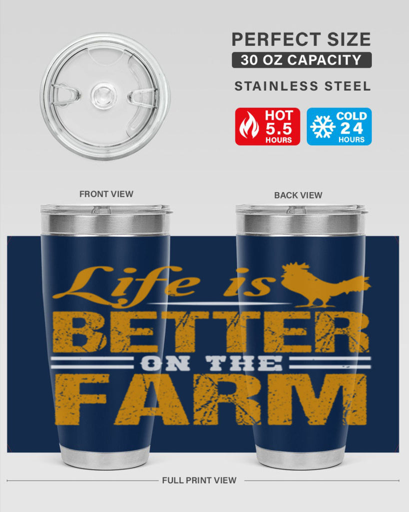 life is better on the farm 44#- farming and gardening- Tumbler