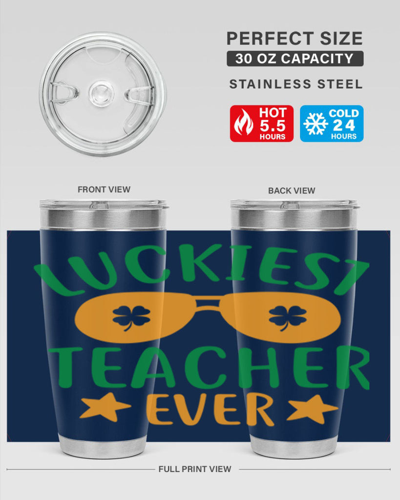 luckiest teacher ever 13#- mardi gras- Tumbler