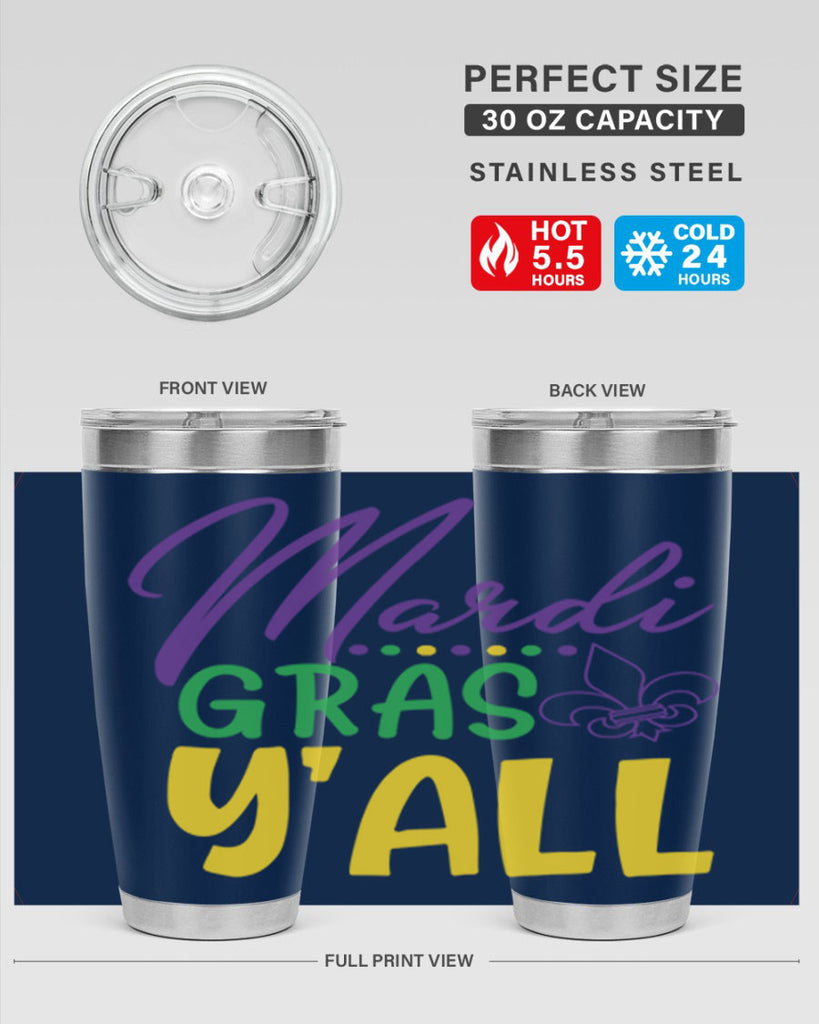 mardi gras yall 77#- mardi gras- Tumbler