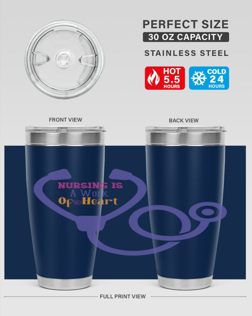 nursing is a work of heart Style 358#- nurse- tumbler