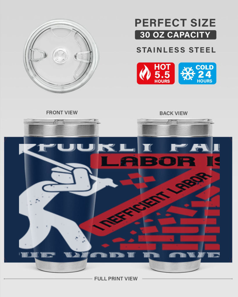 poorly paid labor is inefficient labor the world over 19#- labor day- Tumbler