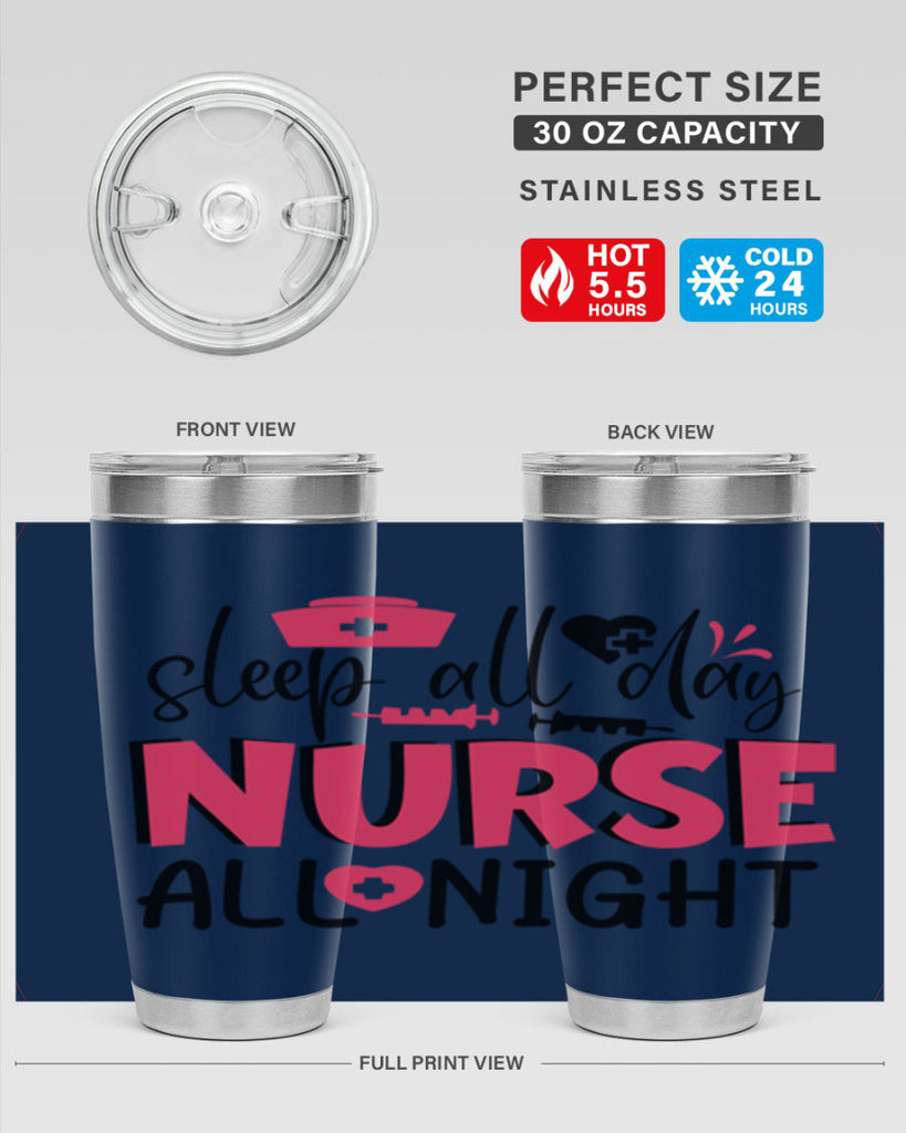 sleep all day nurse all night Style Style 35#- nurse- tumbler