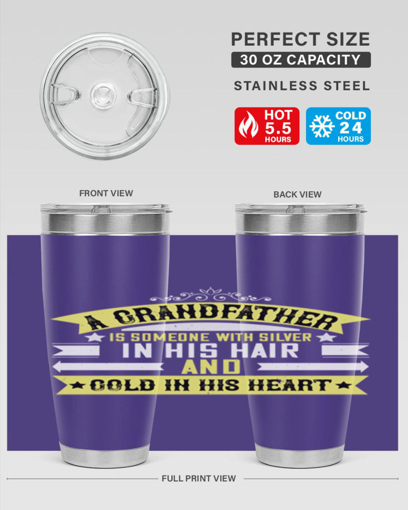 A grandfather is someone with silver 88#- grandpa - papa- Tumbler