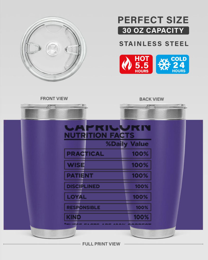 Capricorn Nutrition Facts 185#- zodiac- Tumbler