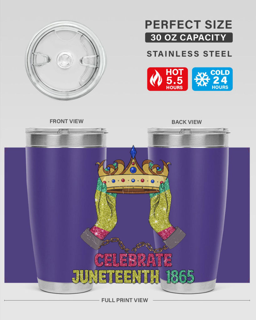 Celebrate Juneteenth 1865 Crown Designs 2#- Juneteenth- tumbler