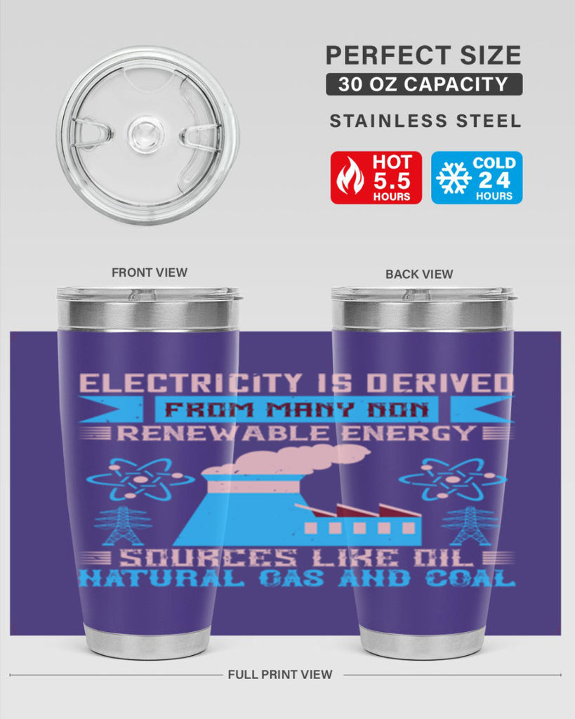 Electricity is derived from many nonrenewable and coal Style 47#- electrician- tumbler