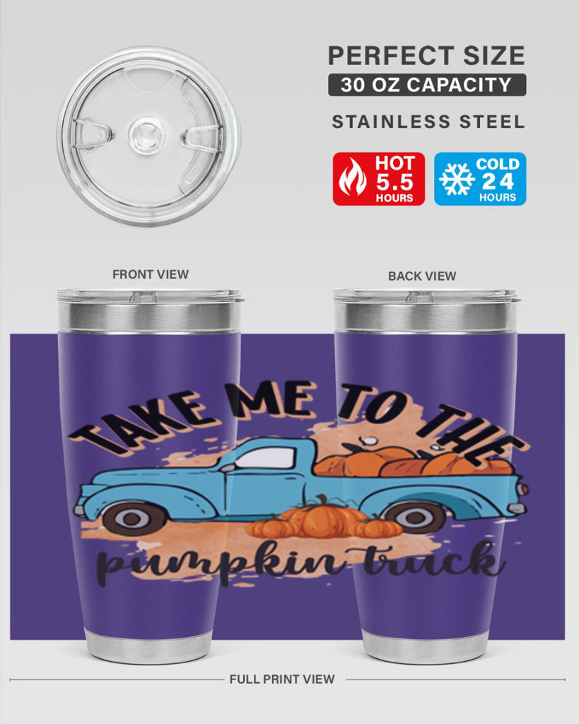 Fall Pumpkin Truck 128#- fall- Tumbler