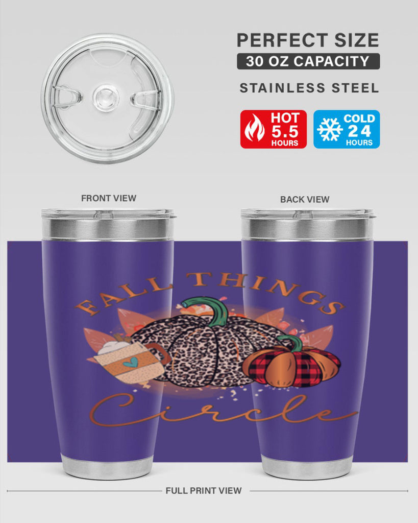 Fall Things Circle 133#- fall- Tumbler