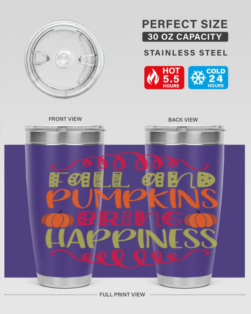 Fall and Pumpkins bring Happiness 86#- fall- Tumbler