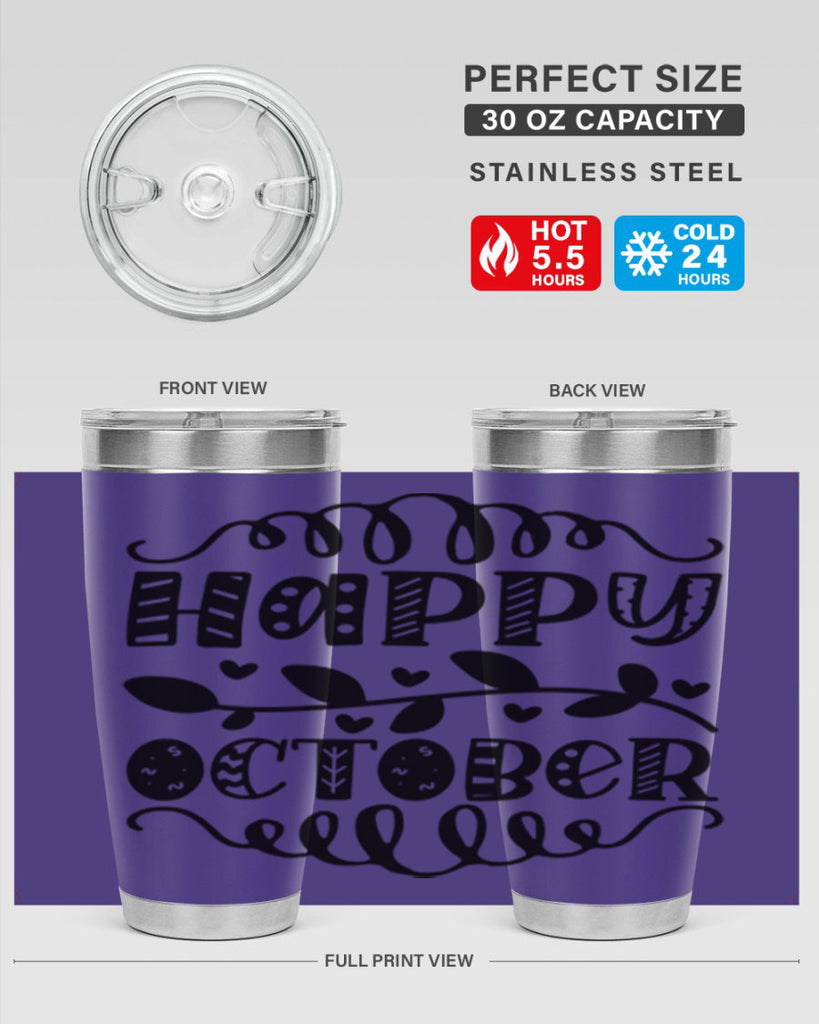 Happy October 239#- fall- Tumbler