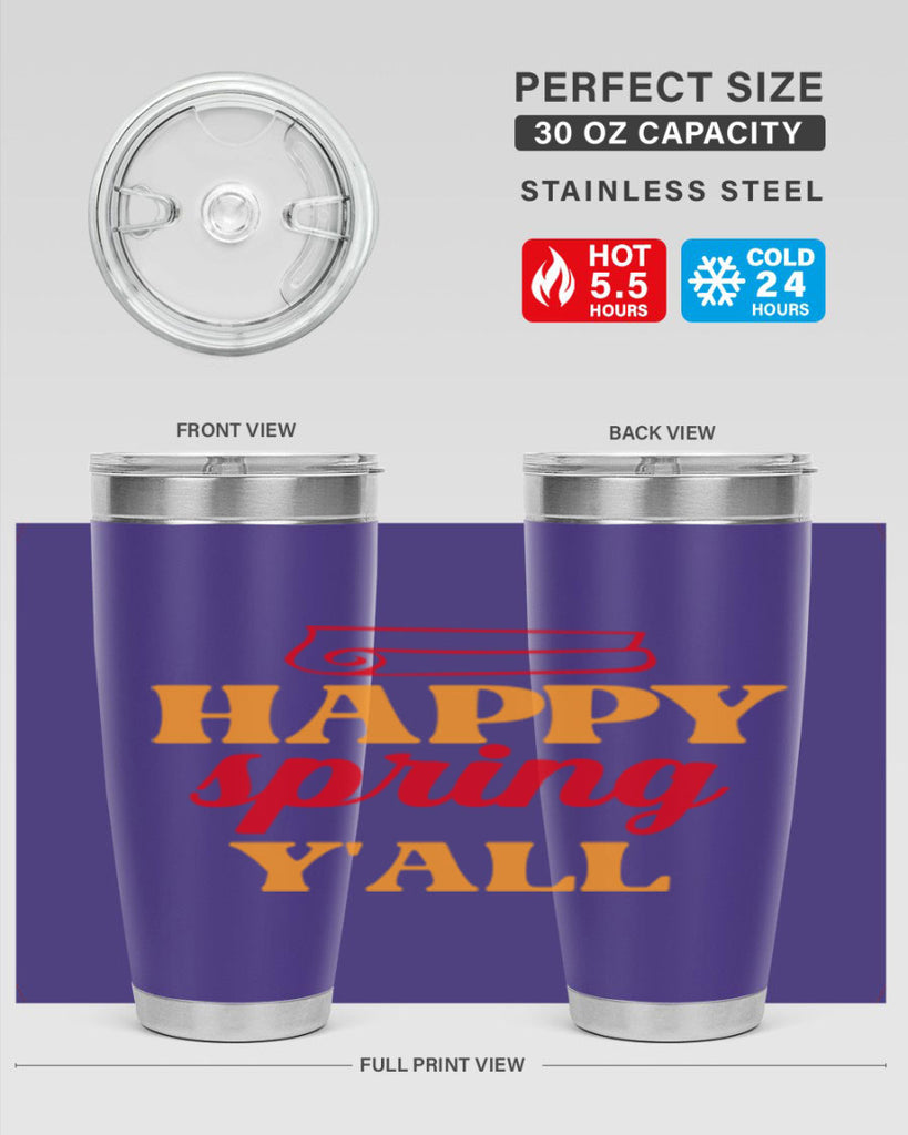 Happy spring y'all 166#- spring- Tumbler
