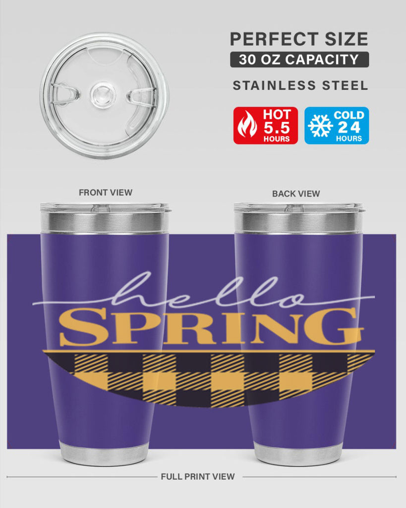 Hello Spring plaid 203#- spring- Tumbler