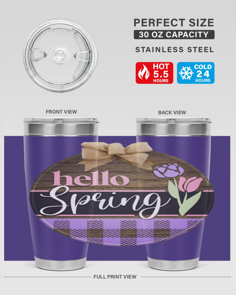 Hello spring plaid Mockup205#- spring- Tumbler