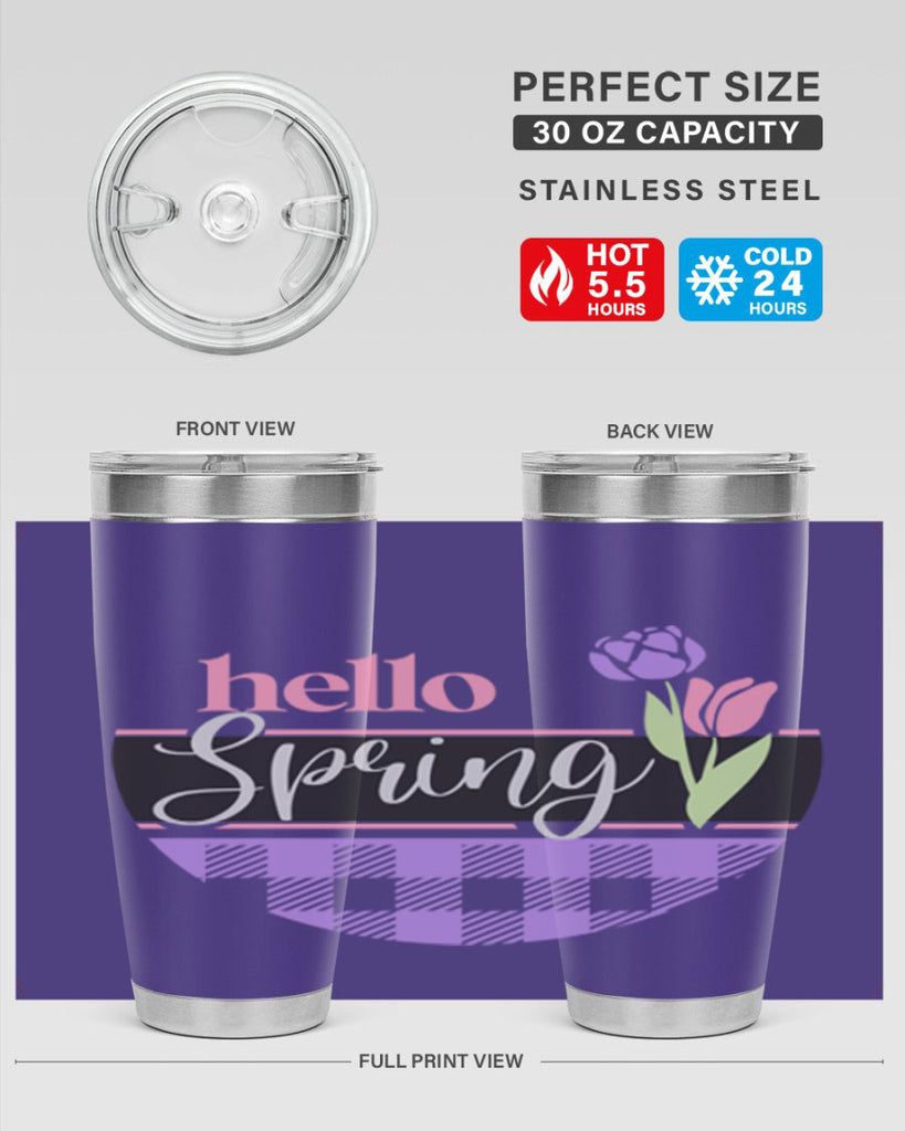Hello spring plaid206#- spring- Tumbler