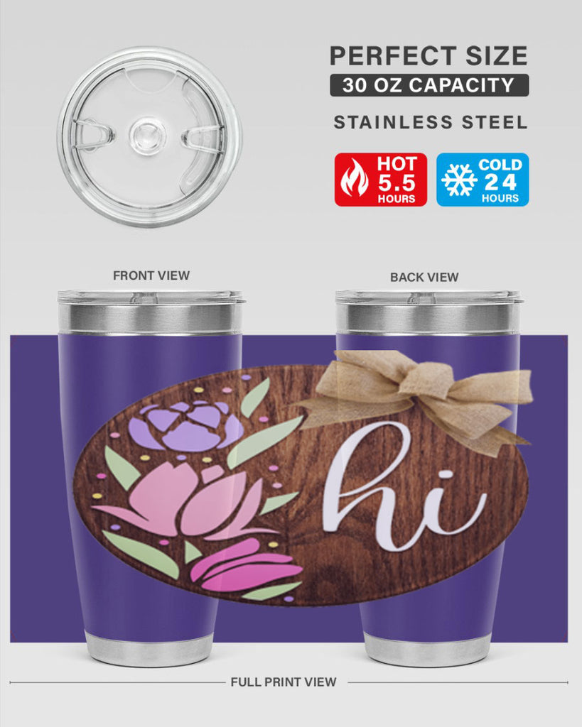 Hi pink flowers Mockup237#- spring- Tumbler