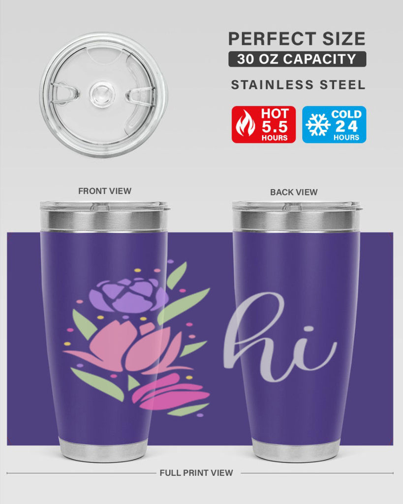 Hi pink flowers238#- spring- Tumbler