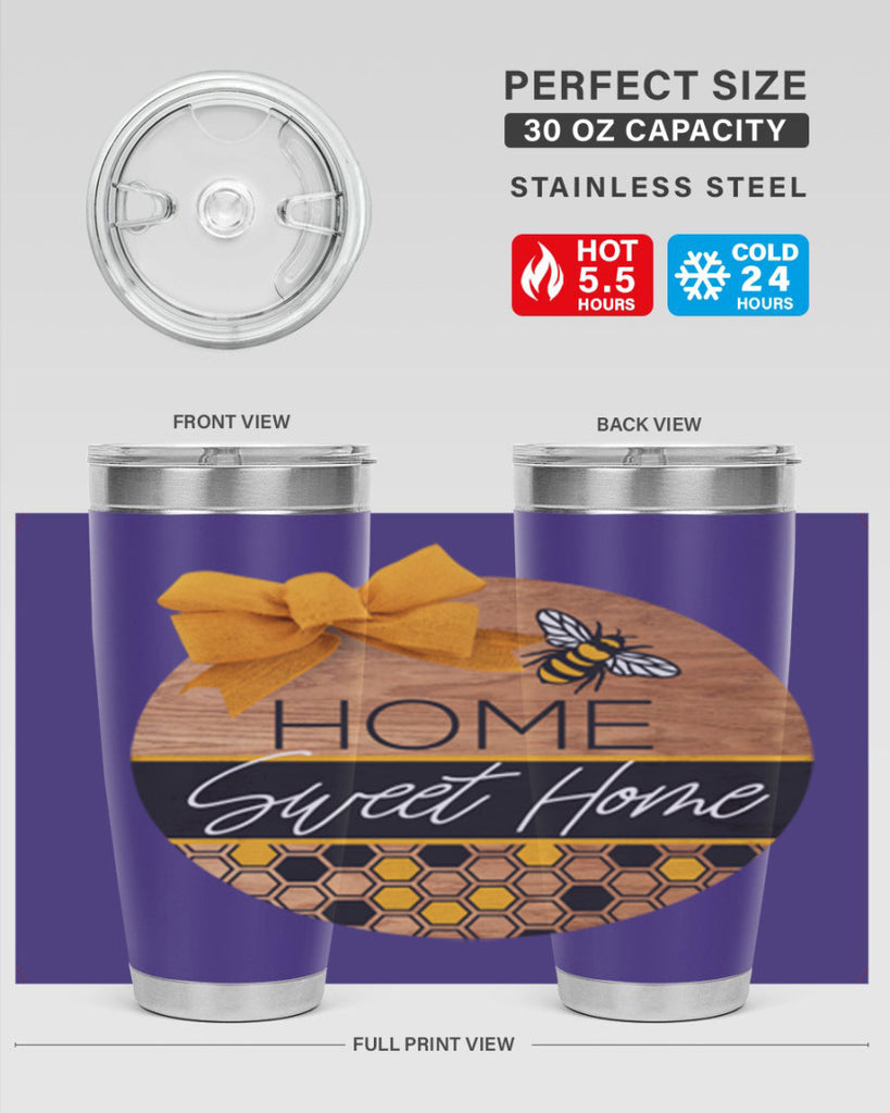Home Sweet Home Bee and hive pattern Mockup242#- spring- Tumbler