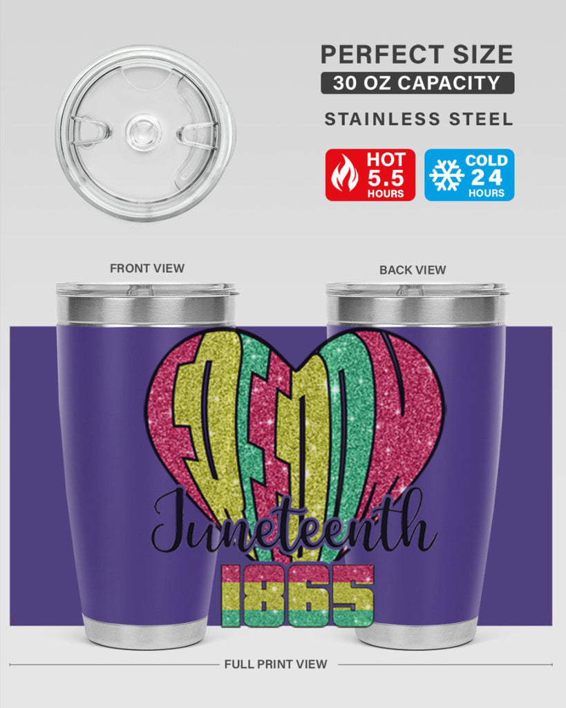 Juneteenth Since 1865 Heart 20#- Juneteenth- tumbler