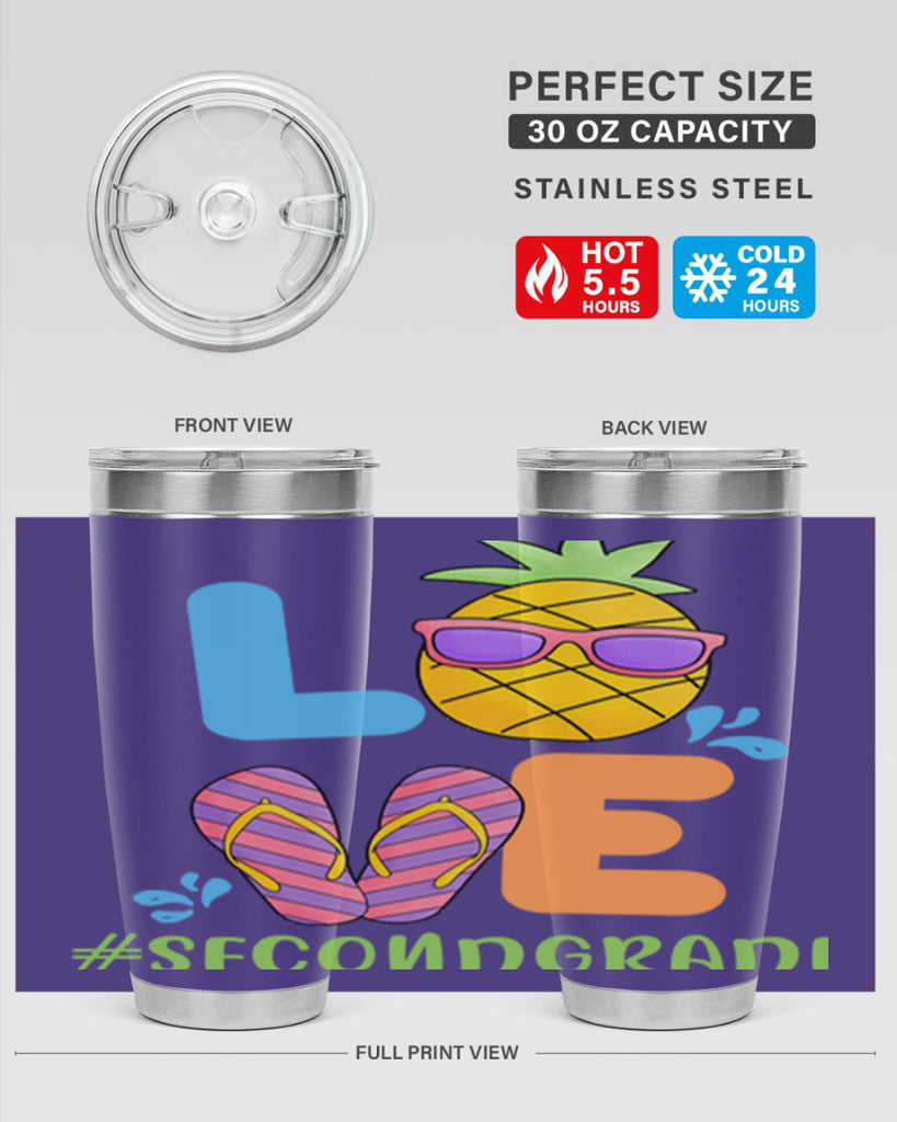LOVE 2nd Grade Summer Pineapple 17#- second grade- Tumbler