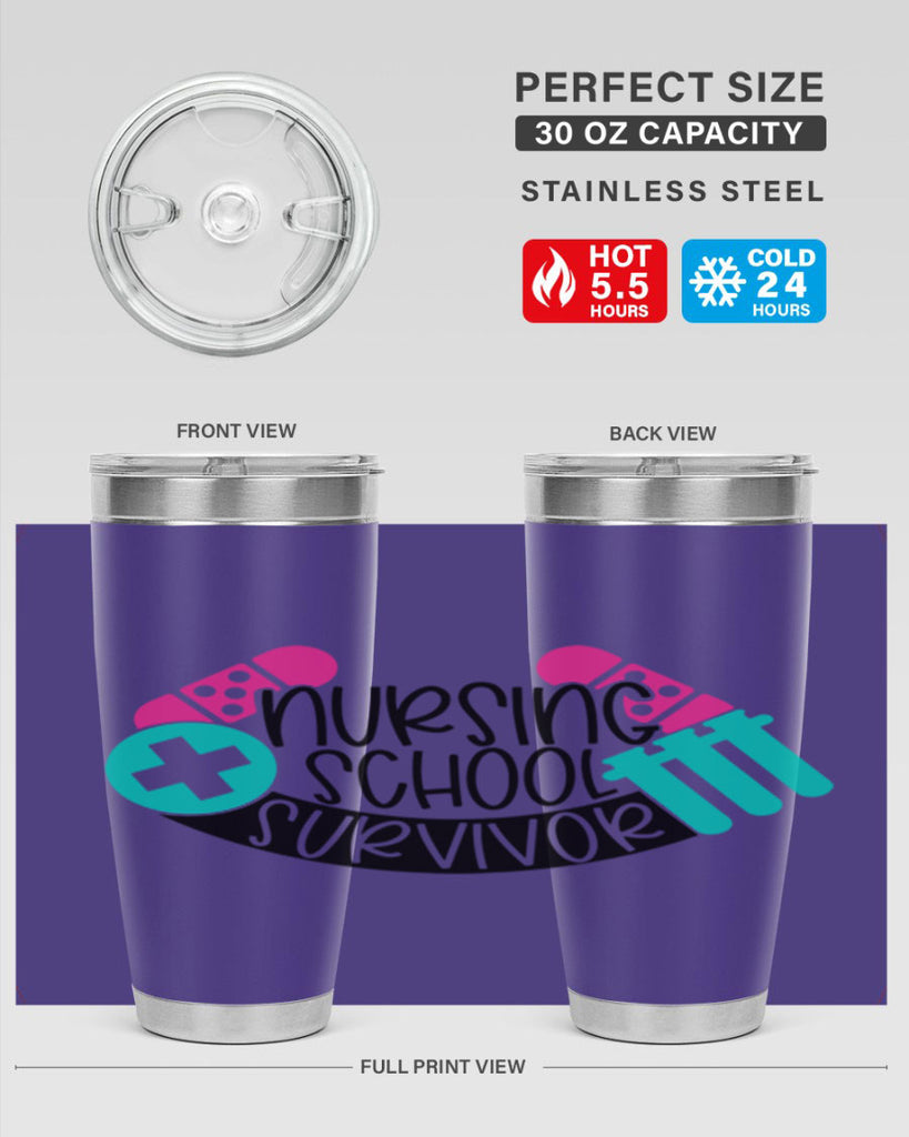 Nursing School Survivor Style Style 64#- nurse- tumbler