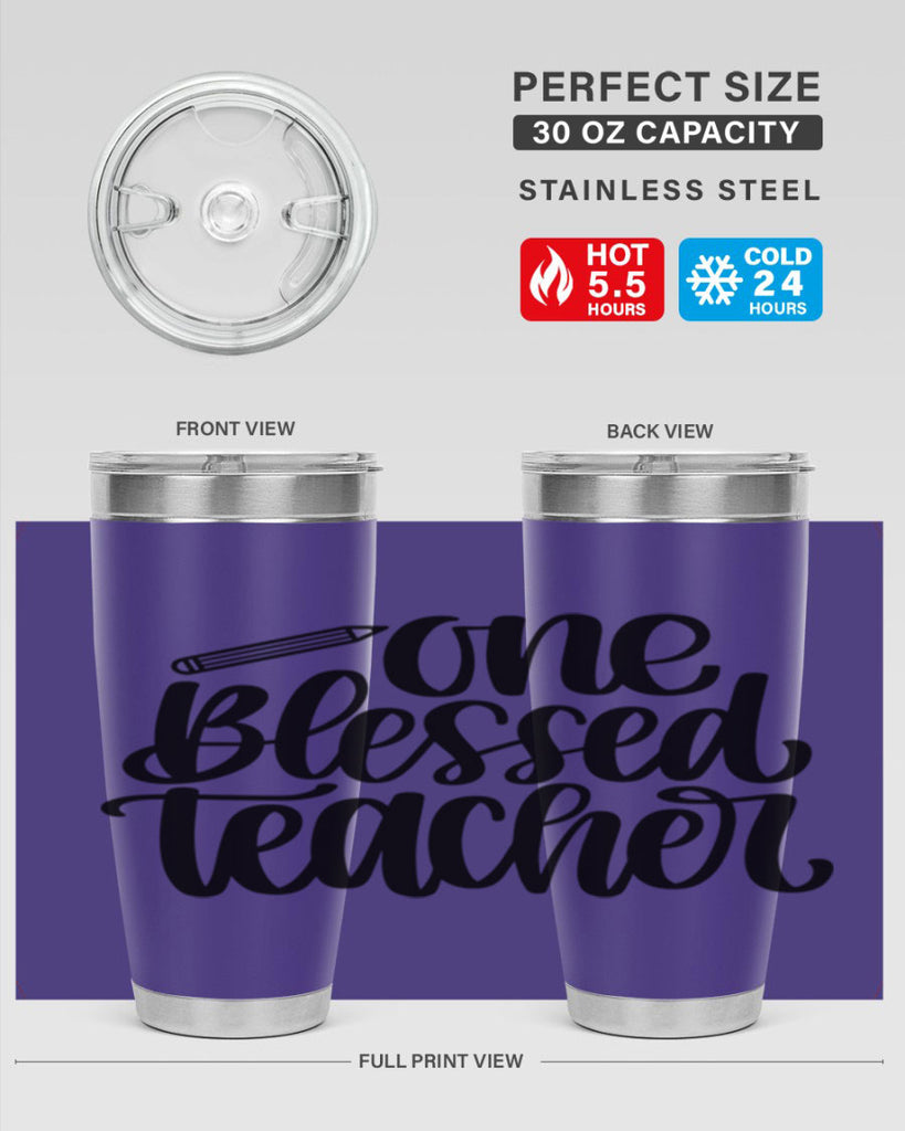 One Blessed Teacher Style 62#- teacher- tumbler
