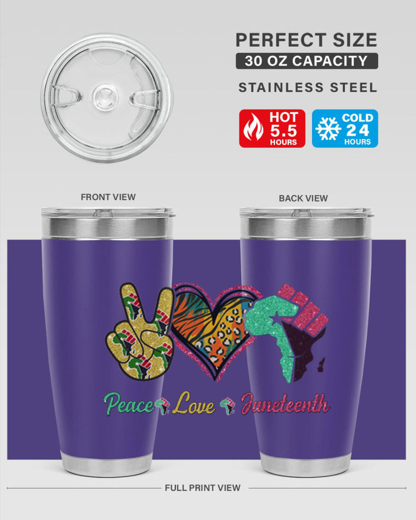 Peace Love Juneteenth Day Fist Png 8#- Juneteenth- tumbler