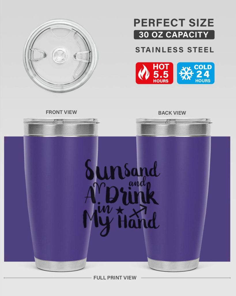 Sun Sand And A Drink In My Hand 480#- zodiac- Tumbler