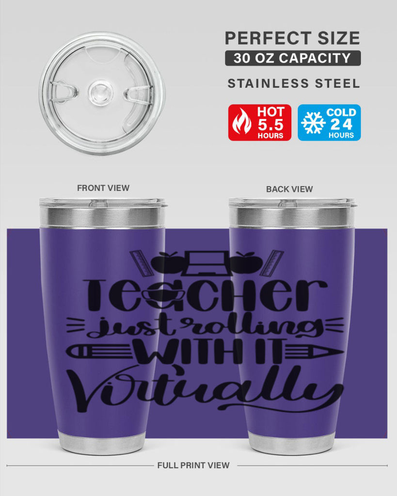 Teacher Just Rolling Style 53#- teacher- tumbler