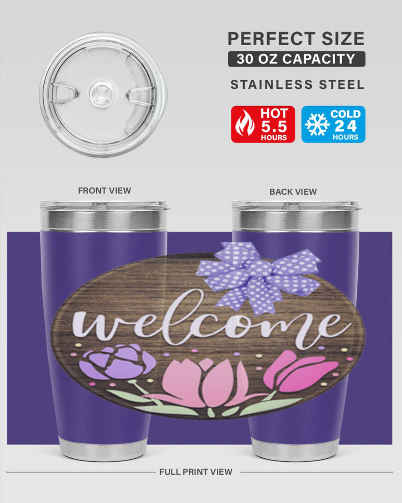 Welcome three flowers Mockup586#- spring- Tumbler