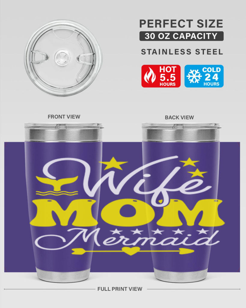 Wife Mom Mermaid 669#- mermaid- Tumbler