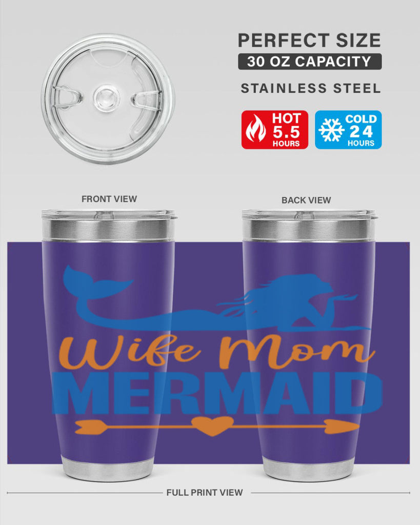 Wife Mom Mermaid 673#- mermaid- Tumbler