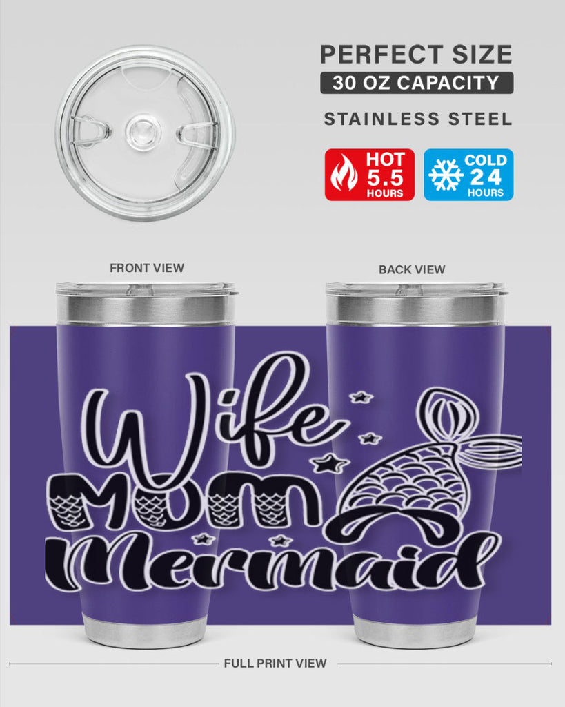 Wife Mom Mermaid 675#- mermaid- Tumbler