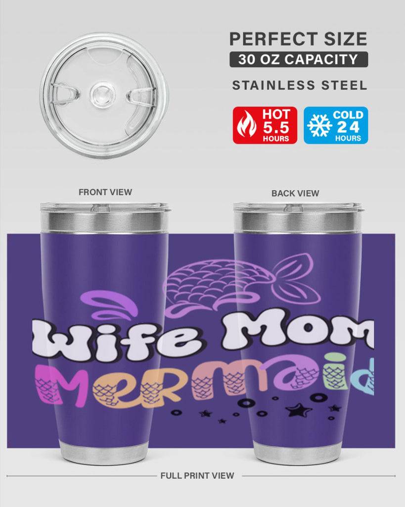 Wife Mom Mermaid 676#- mermaid- Tumbler
