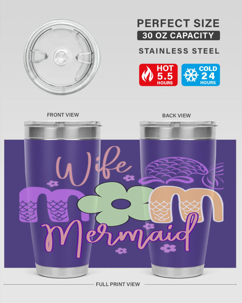 Wife Mom Mermaid 677#- mermaid- Tumbler