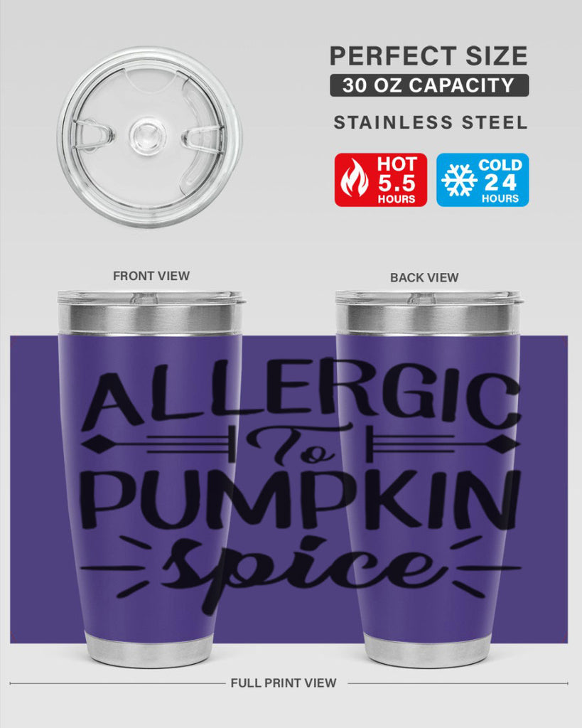 allergic to pumpkin spice 7#- fall- Tumbler