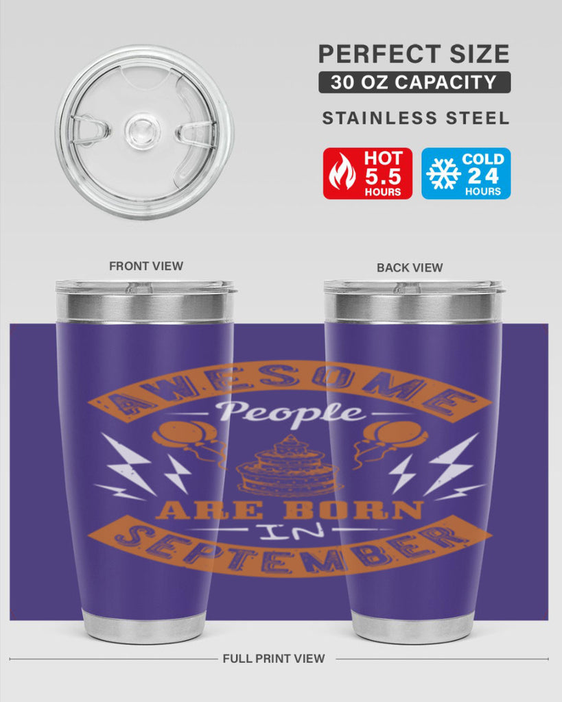 awesome people are born in September Style 17#- birthday- tumbler