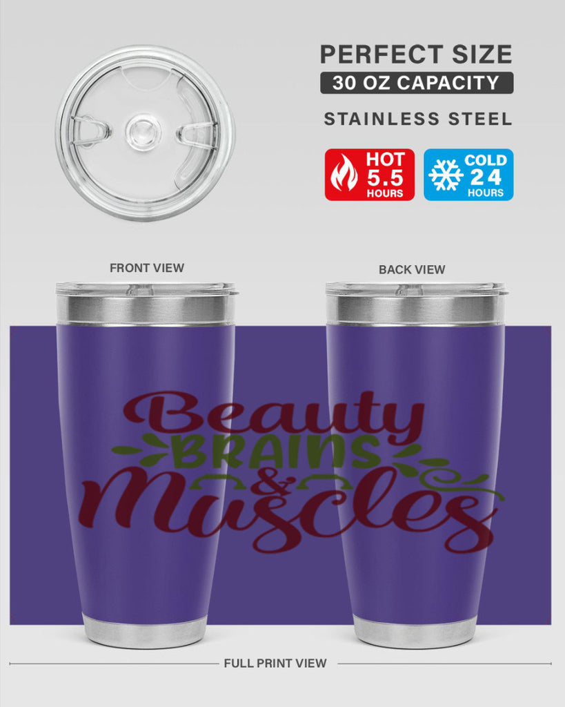 beauty brains muscles 52#- gym- Tumbler