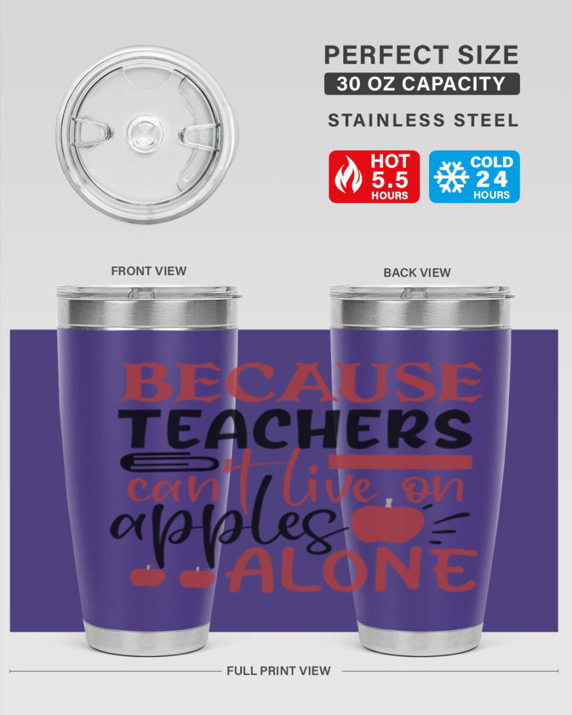 because teachers cant live on apples alone Style 191#- teacher- tumbler
