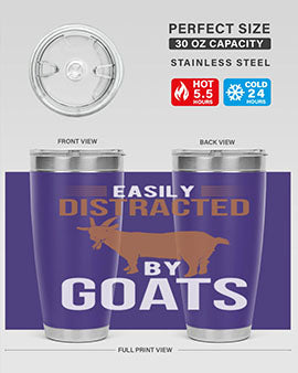 easily distracted by goats Style 5#- goat- Tumbler
