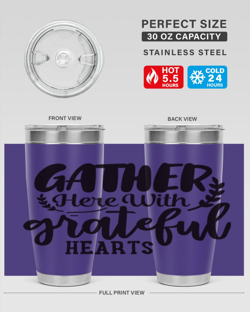 gather here with grateful hearts 62#- thanksgiving- Tumbler