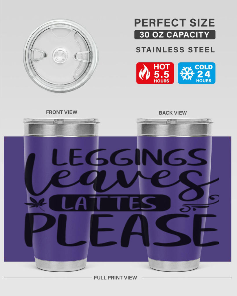 leggings leaves lattes please 396#- fall- Tumbler
