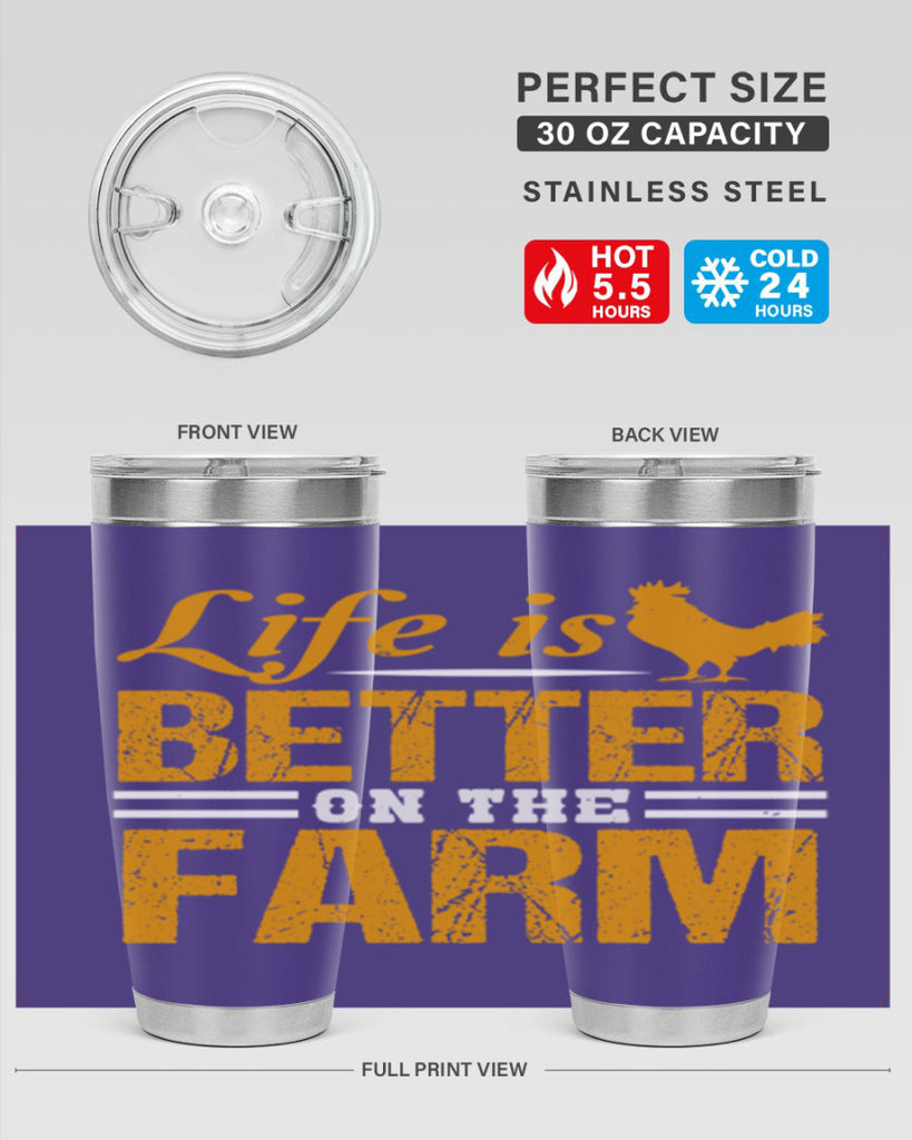 life is better on the farm 44#- farming and gardening- Tumbler