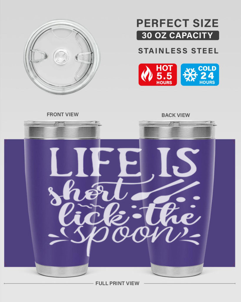 life is short lick the spoon 25#- kitchen- Tumbler