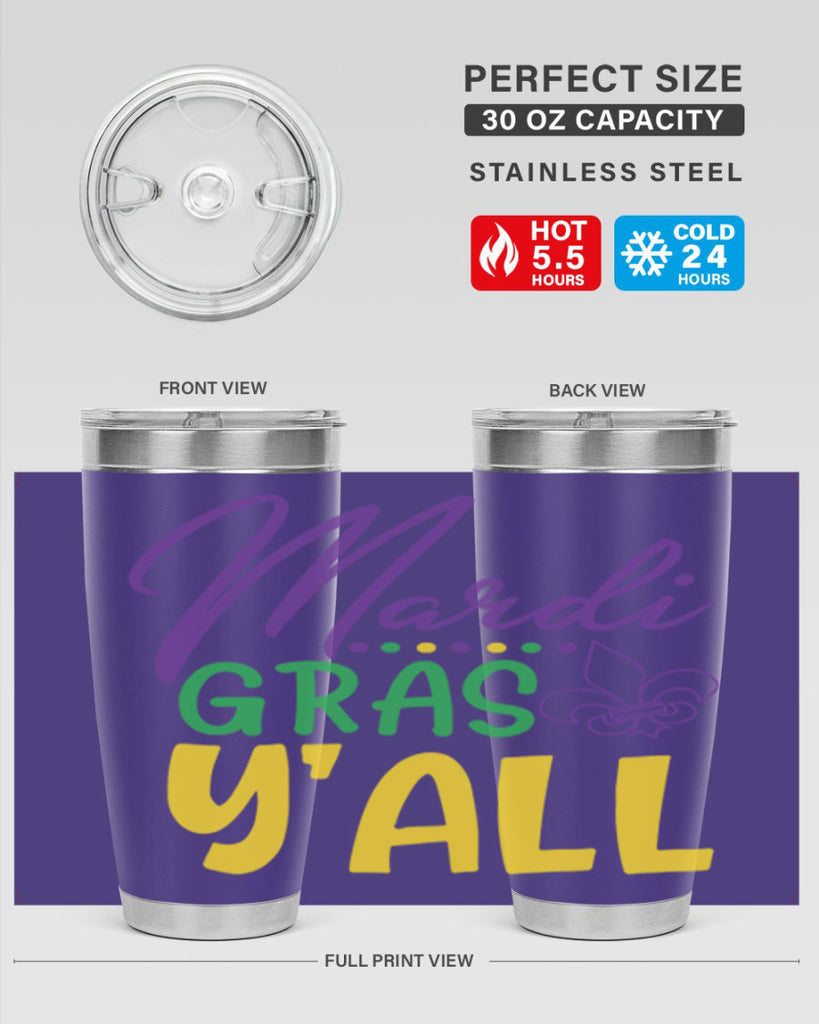 mardi gras yall 77#- mardi gras- Tumbler