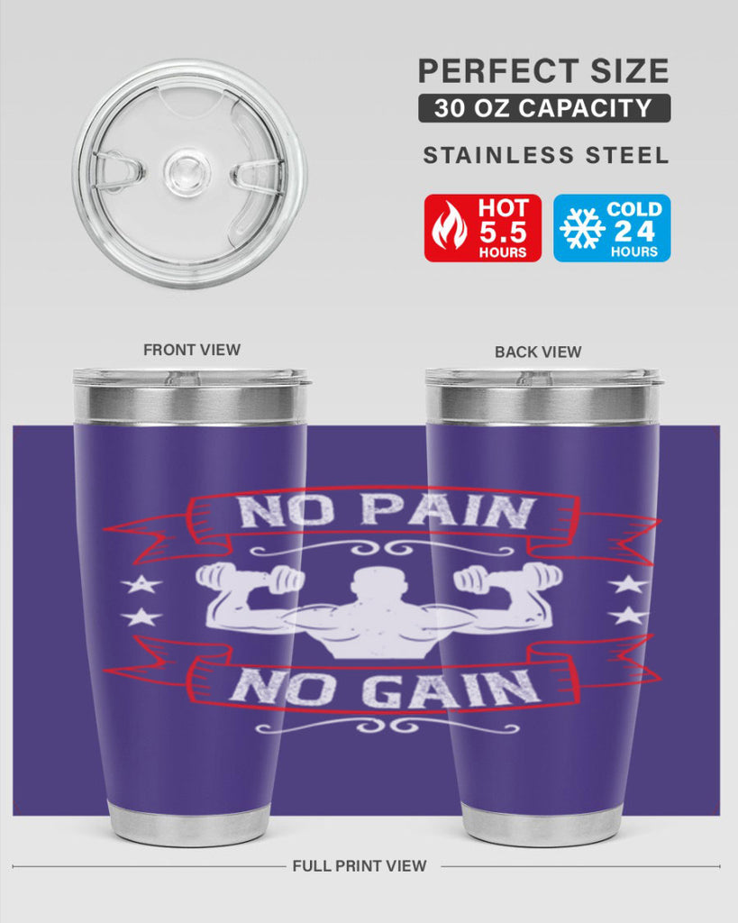 no pain no gain 82#- gym- Tumbler
