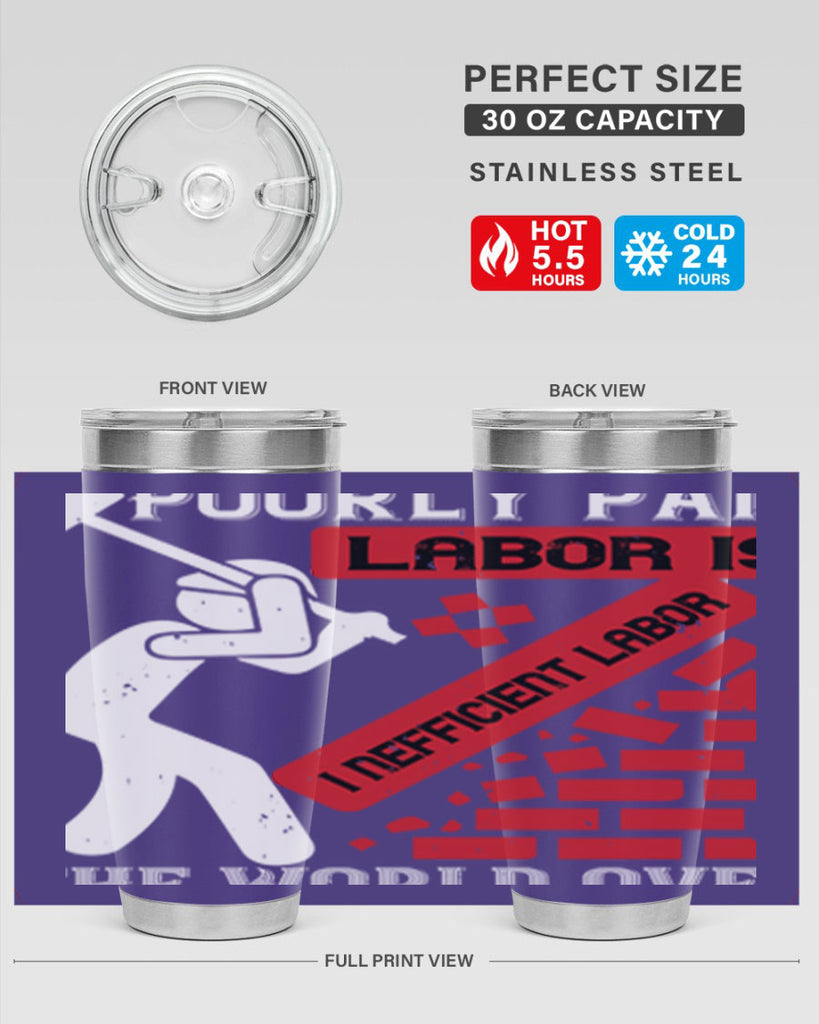 poorly paid labor is inefficient labor the world over 19#- labor day- Tumbler