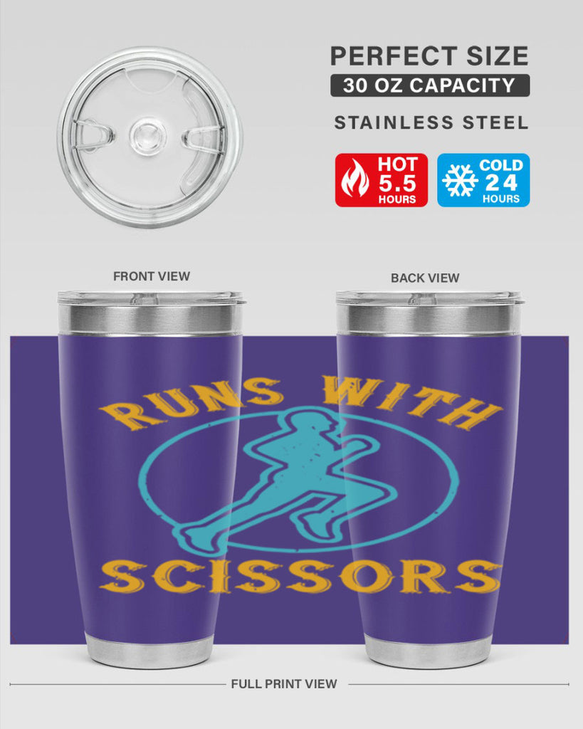 run with sclssors 25#- running- Tumbler