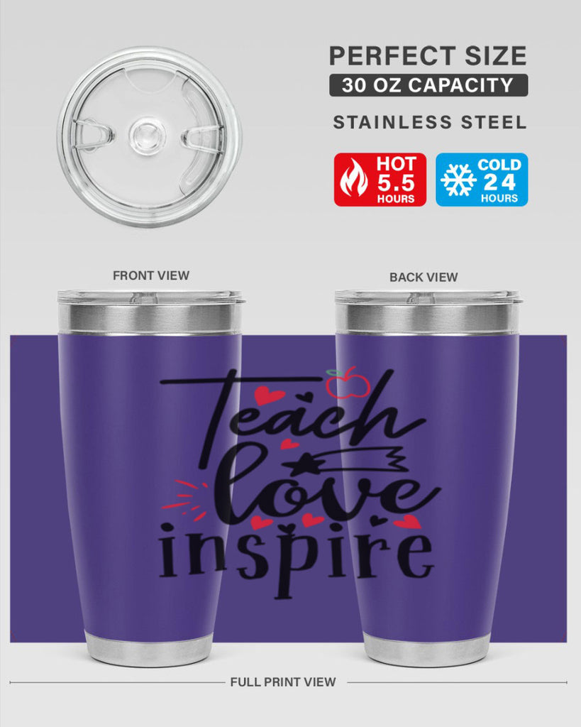 teach love inspire Style 148#- teacher- tumbler