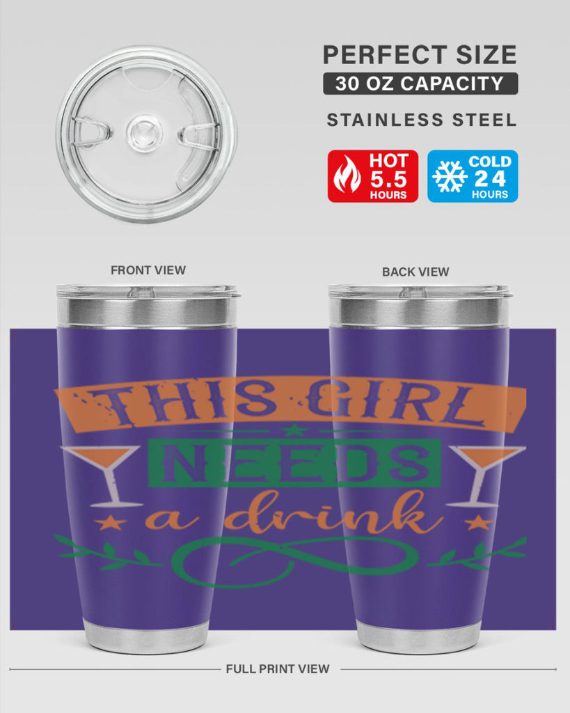 this girl needs a drink 36#- mardi gras- Tumbler