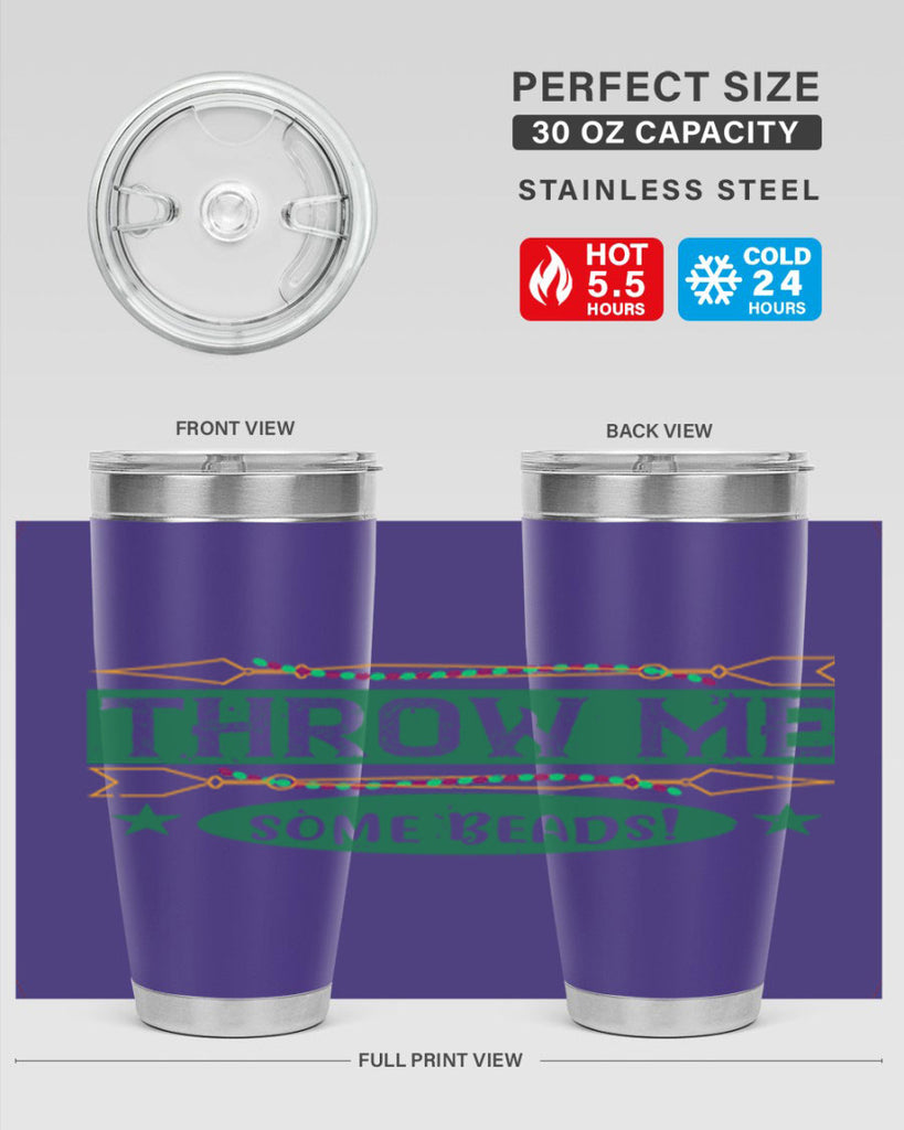 throw me some beads 34#- mardi gras- Tumbler